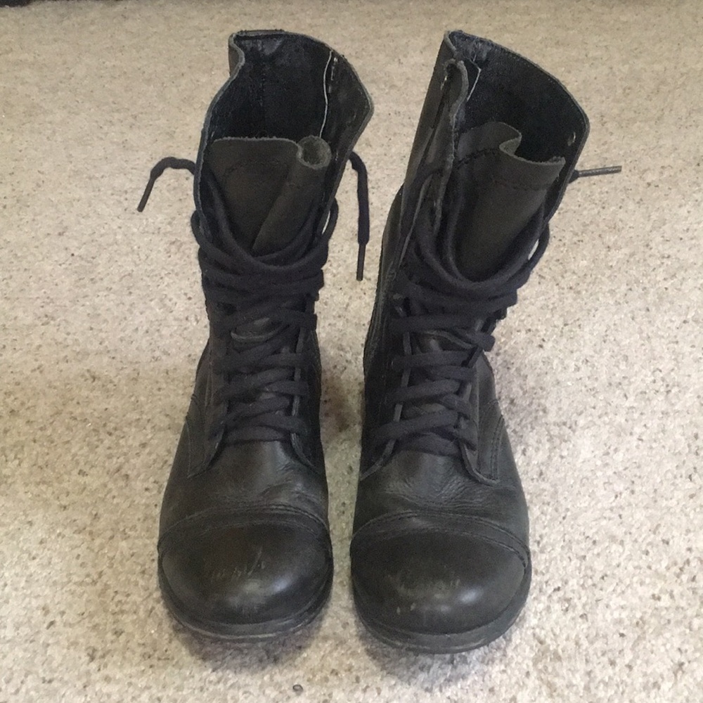 Black combat boots